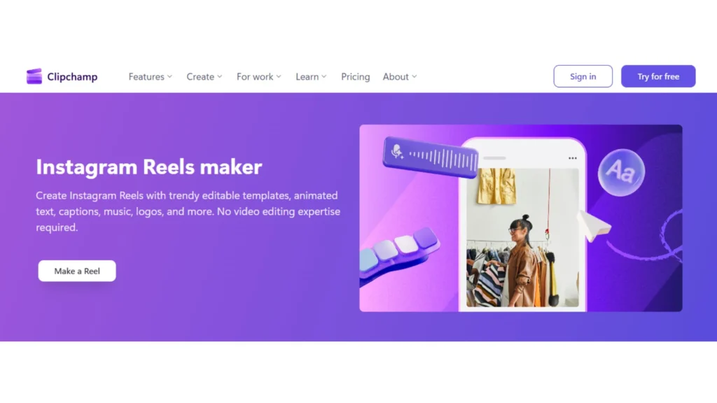 Clipchamp Instagram Reels Maker
